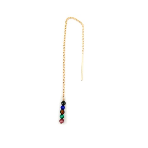 B.O CHAINE COURTE  ET PENDENTIF SAPHIR MULTICOLORE DARK