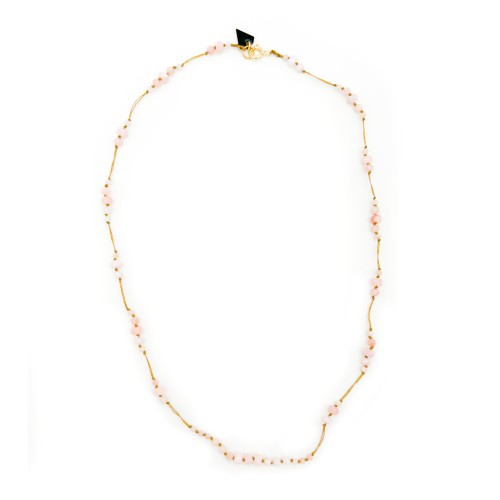 Collier section Opale rose