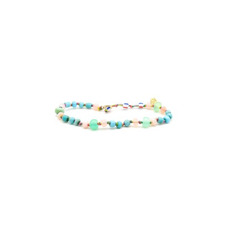 BRACELET CANDIES EN PERLE AFRICAINE TURQUOISES