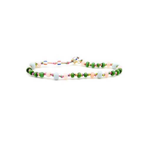 BRACELET CANDIES EN PERLE AFRICAINES VERTES