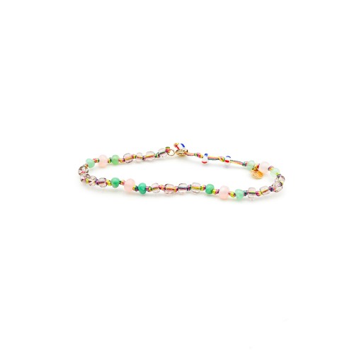 BRACELET CANDIES EN PERLE AFRICAINES TRANSLUCIDES