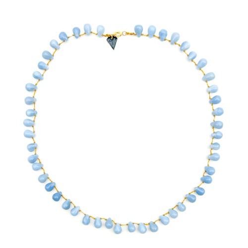 COLLIER GOUTTE EN OPALE BLEUE